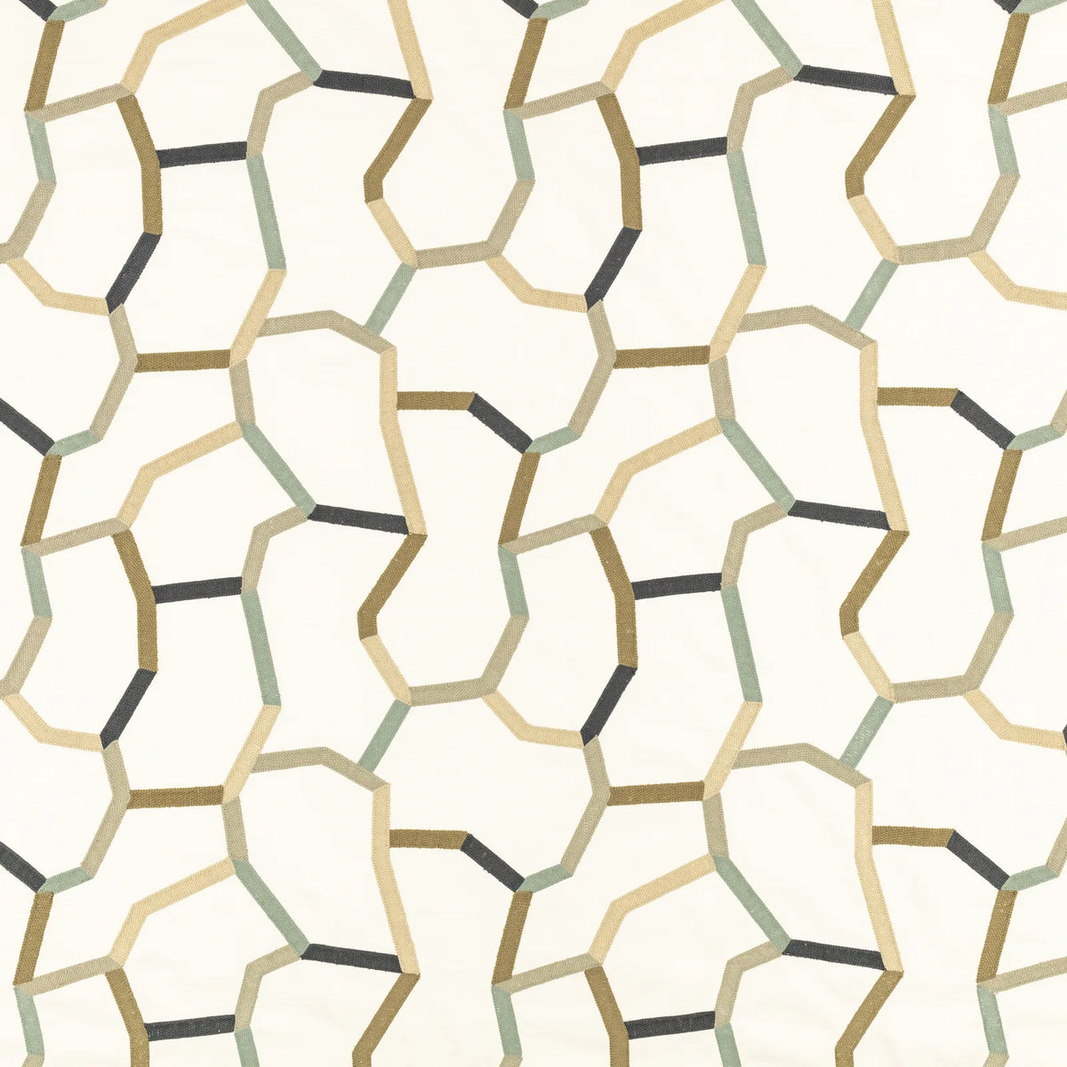 Tissu brodé Samir Mineral – Villa Nova — tissu à plat