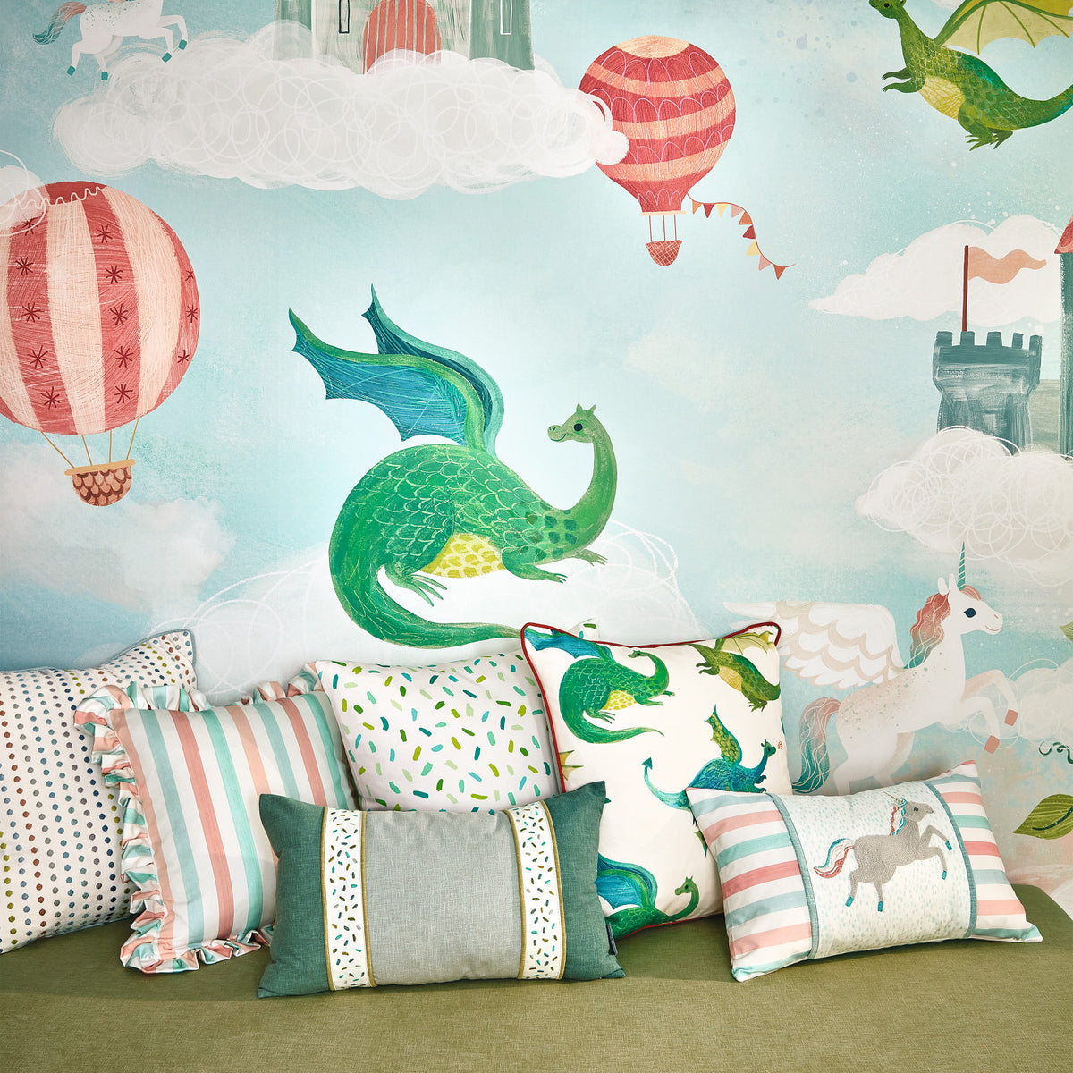 Coussin Candy Cane 40 × 40 cm — coloris Sorbet