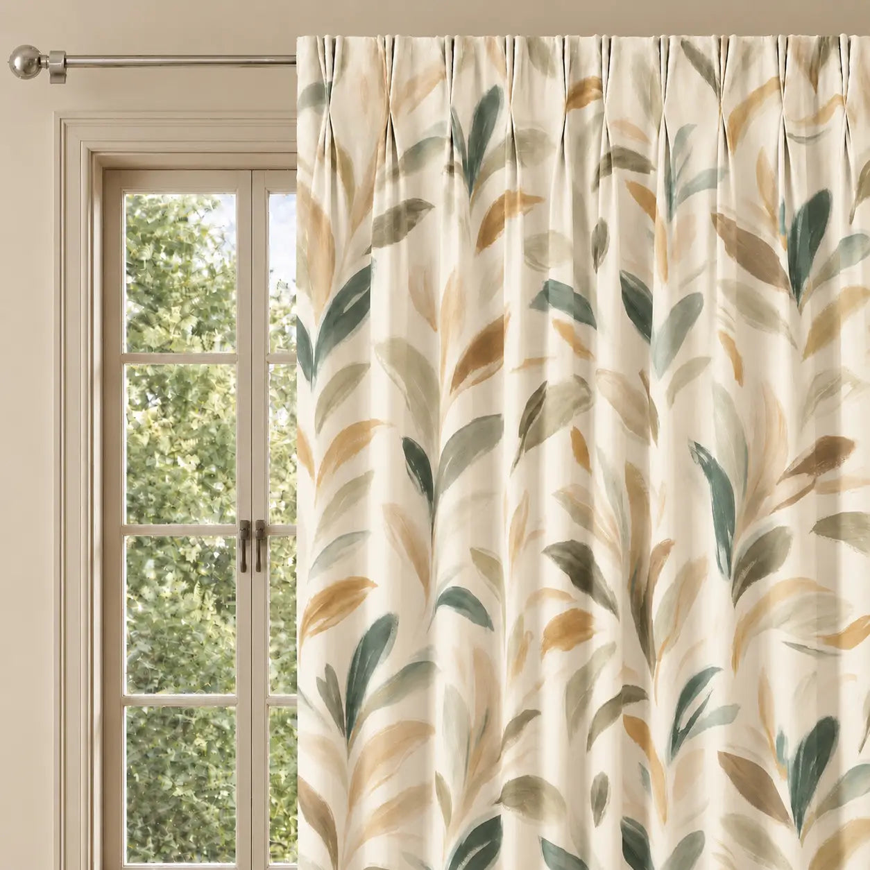 Zaria Mineral – Tissu imprimé botanique en lin et coton – Villa Nova|Bellevue Décoration