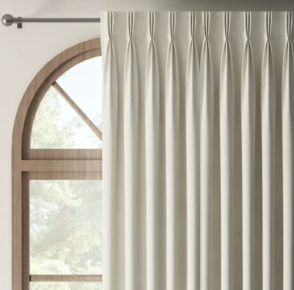 Double Rideaux sur mesure |BELDOUR 101 WHITE| Bellevue Décoration - Bellevue Decoration