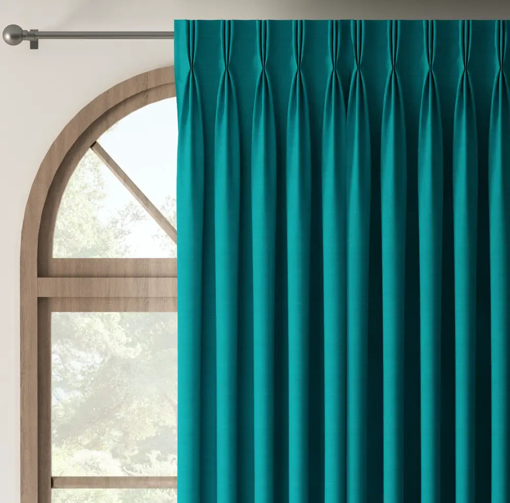 Double Rideaux sur mesure |BELDOUR  133 TURQUOISE| Bellevue Décoration - Bellevue Decoration
