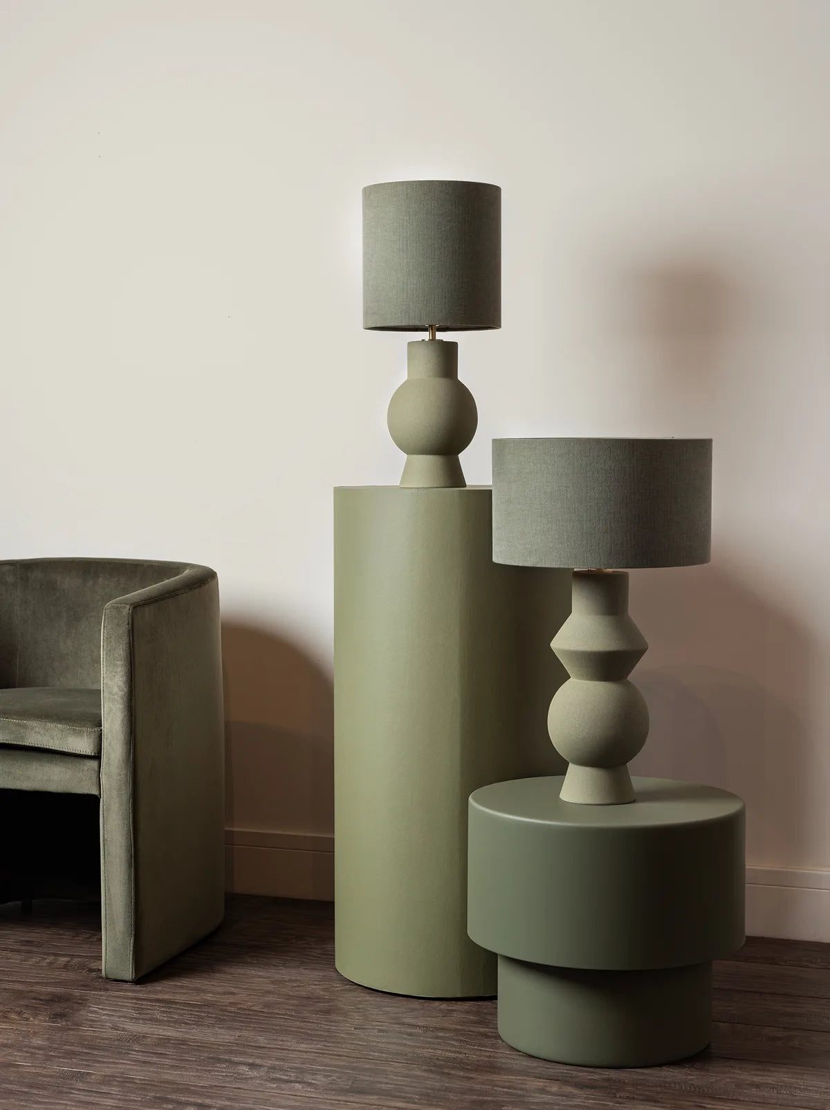 LAMPES DE TABLE ASTER OLIVE - Bellevue Decoration
