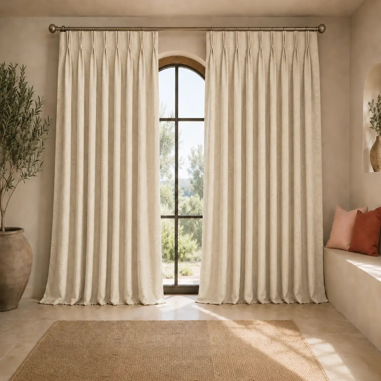 Moiré CREAM|Tissu grande largeur 300 cm|Bellevue Décoration
