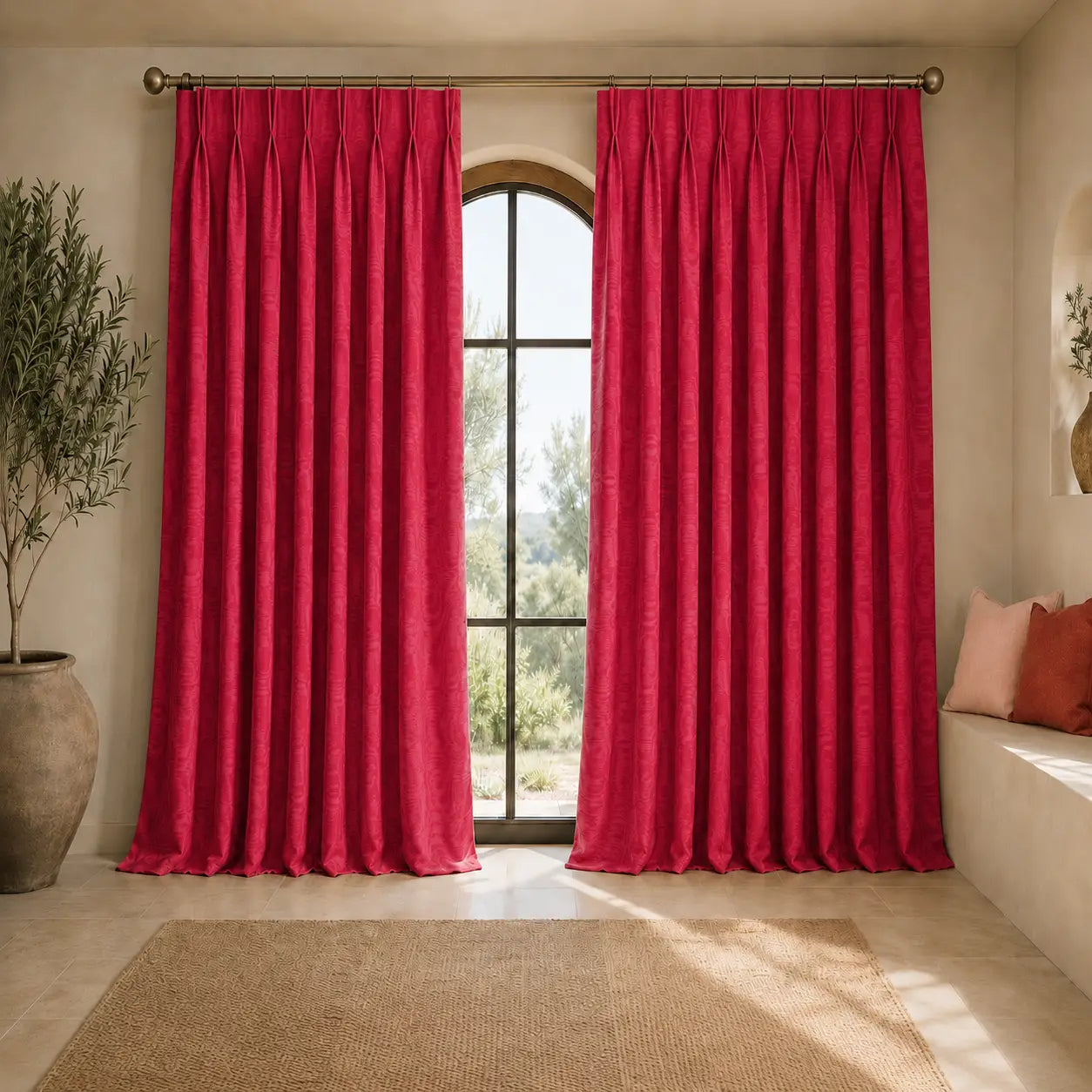 Moiré CRIMSON|Tissu grande largeur 300 cm|Bellevue Décoration